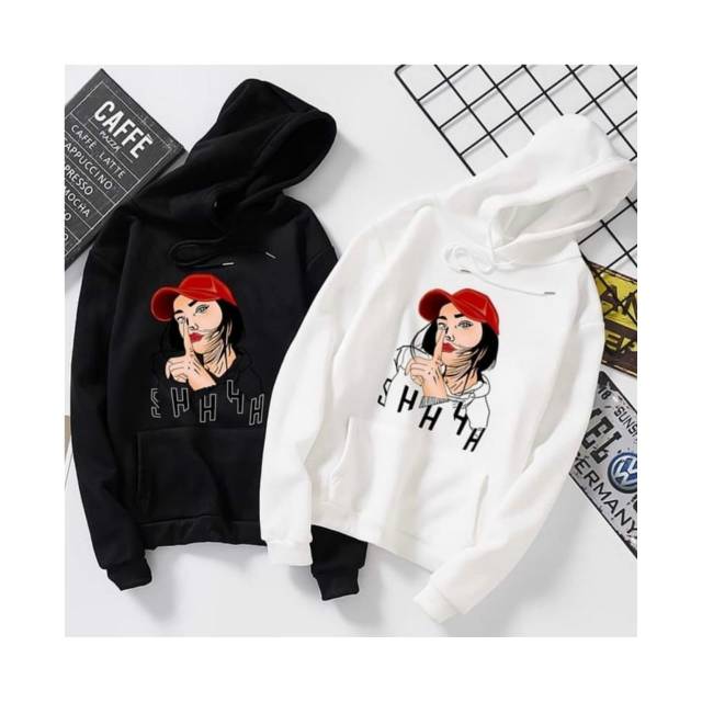 WOMAN SILENT SHH HOODIE WANITA - ATASAN TEBAL PREMIUM