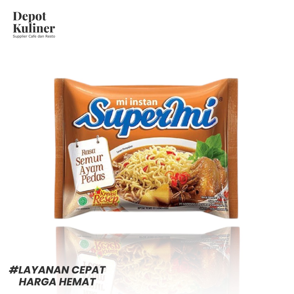 5 Pcs Mie Instant Supermie Semur Ayam Pedas 70GR