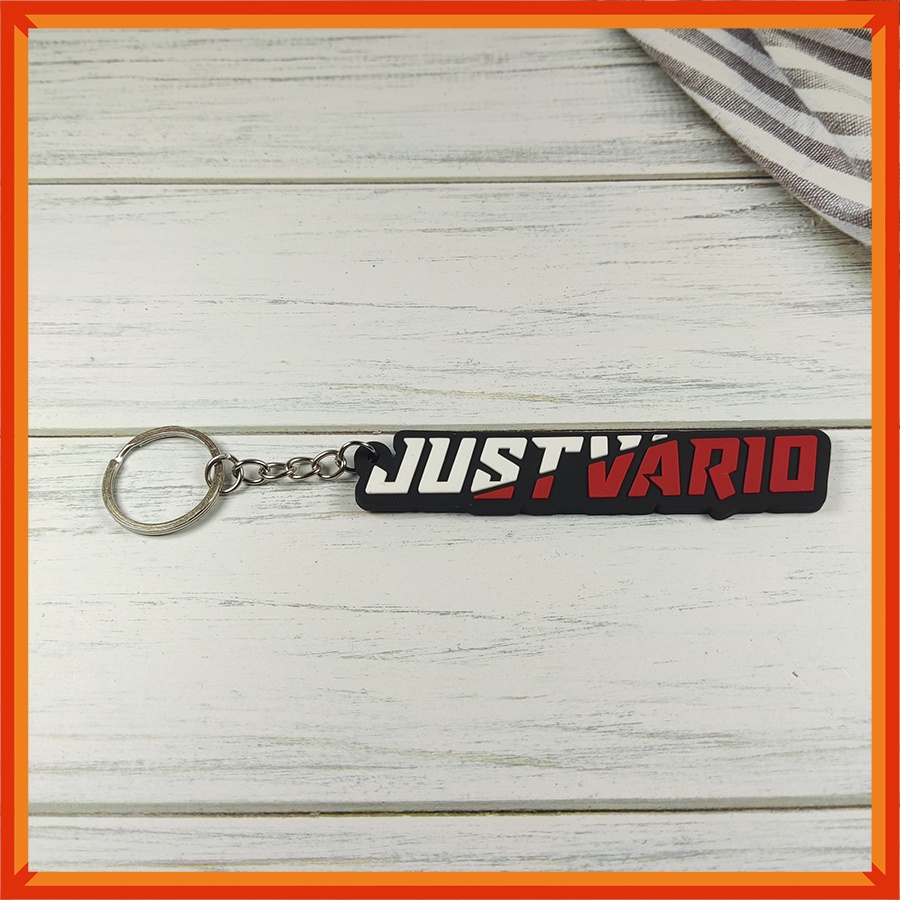 [BAYAR DITEMPAT] Gantungan Kunci karet Unik Motif VARIO  | Rubber keychain HONDA VARIO | bandul Kunci Premium | VARIO LAMA TECHNO 125 150-Putih - Merah