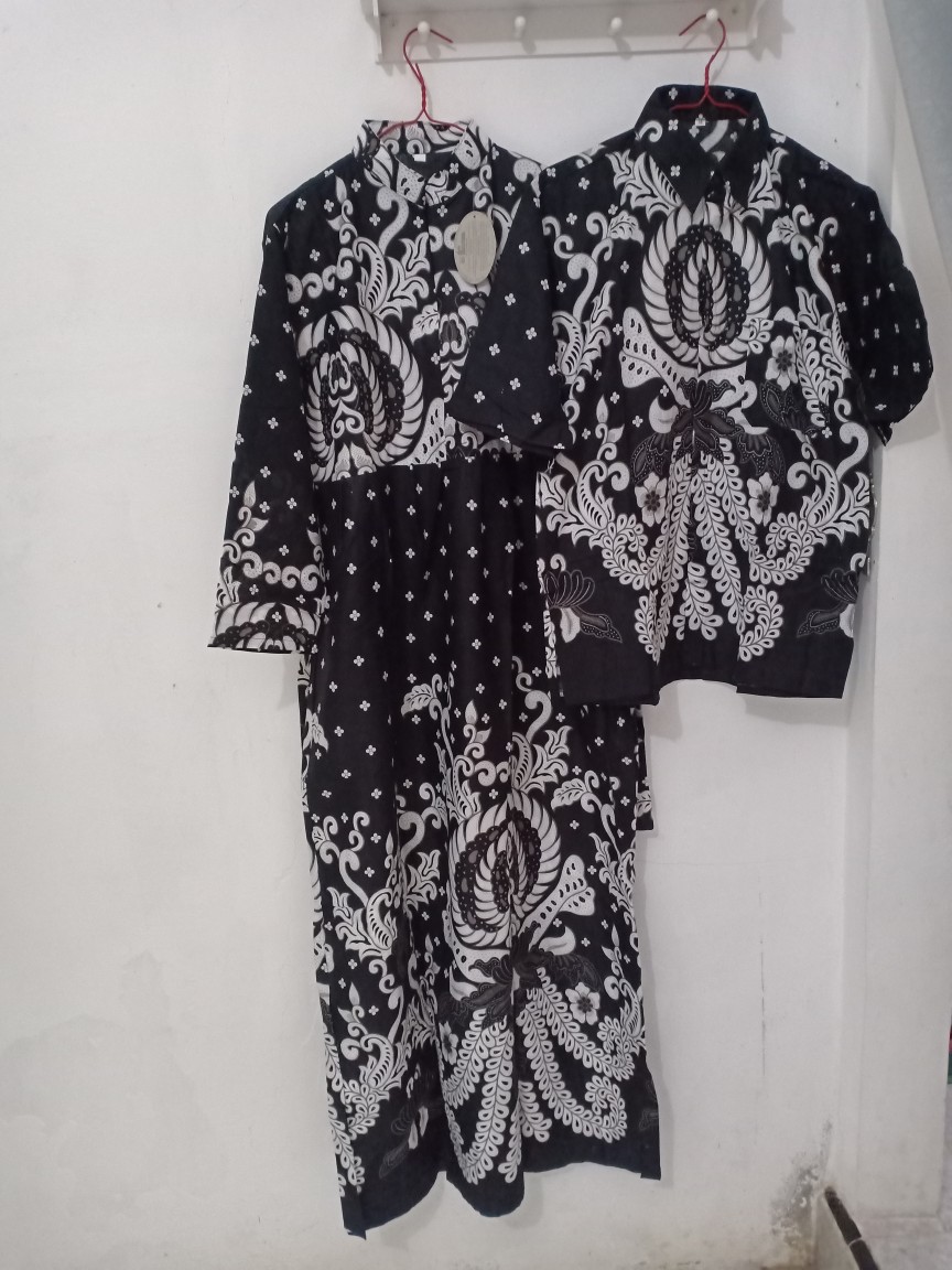 Couple Batik Sarimbit Gamis Hem Sogan  2518