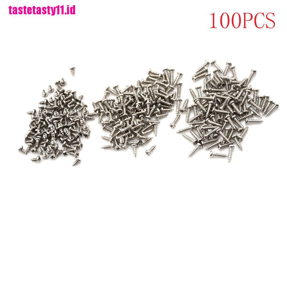 【TTID】100pcs M2 Screw Thread Diameter Round Head Cross Screws Self Tapping Scre