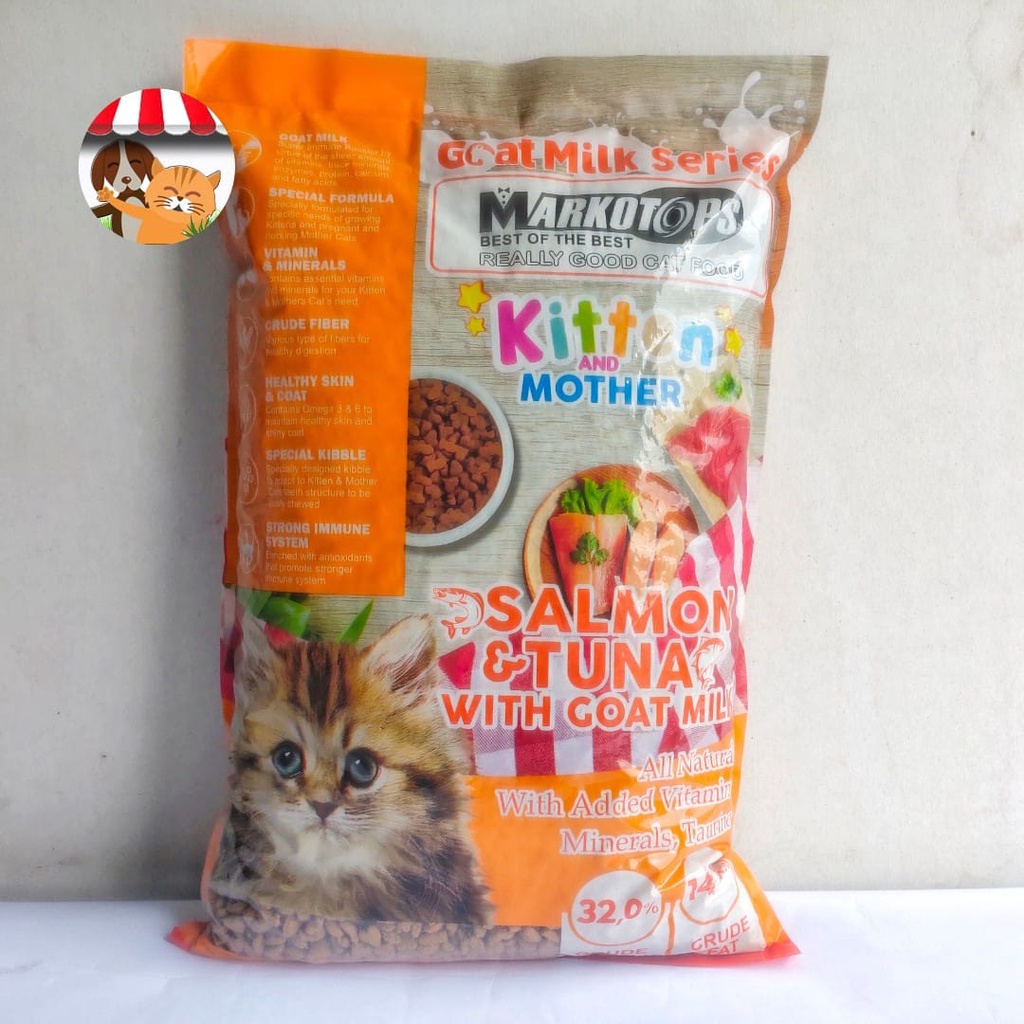 Markotops Kitten And Mother Salmon Tuna 1kg - Makanan Kucing Markotop