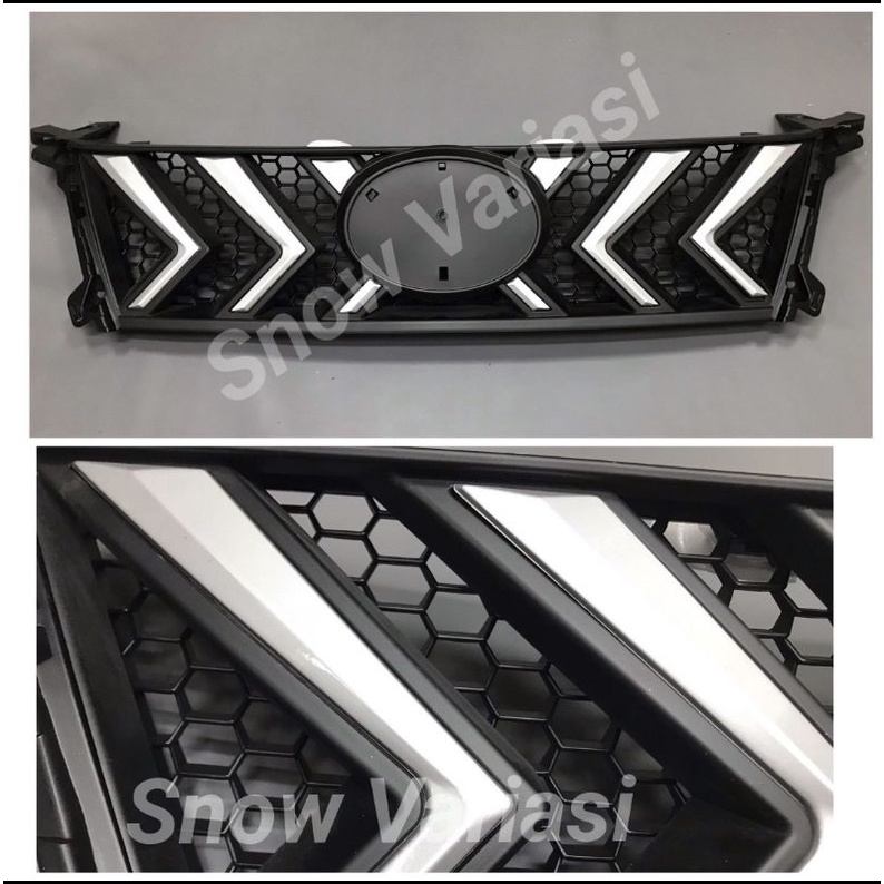 Gril Grill Front grille cover xtivo fortuner 2016 2018  hitam kilap doff lis abu JSL