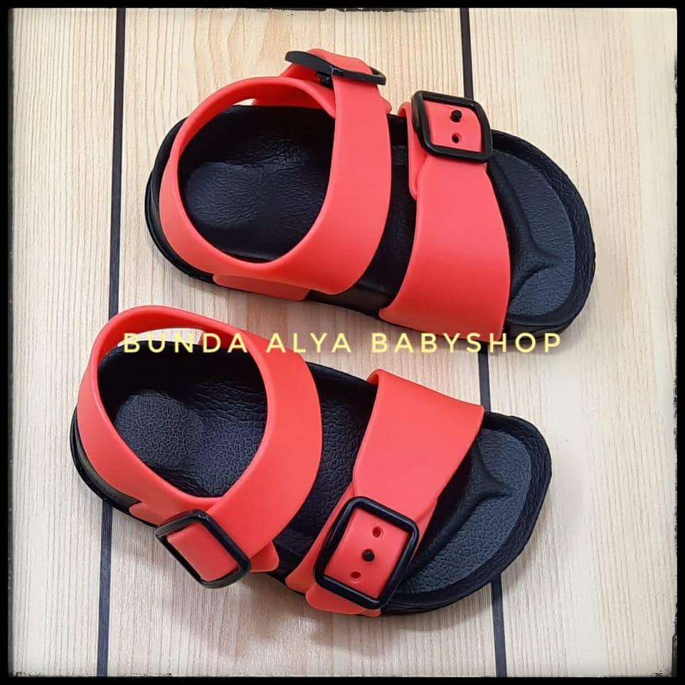 Sendal Anak Laki Laki Usia 2 3 4 Tahun ORANGE Karet Anti Licin - Sepatu Sandal Anak Cowok Karet Size 24 -29 Anti Licin