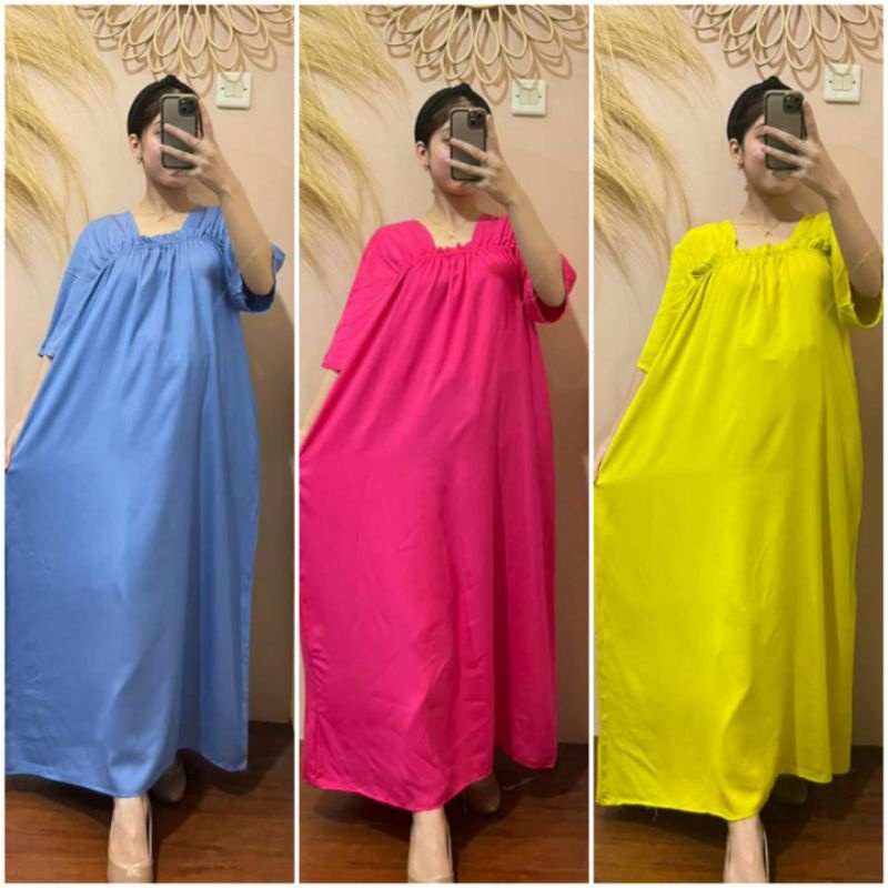 BISA COD AZKIYAHIJAB29 DASTER ZURA DASTER ZARA HOMEDRESS POLOS TANGAN PENDEK DADA KARET JUMBO KATUN 