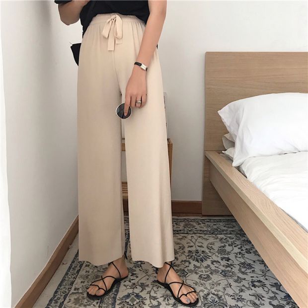 Flash Sale - Celana Korea High Waist Pants Kulot Korean Long Pants Tebel Celana Wanita Premium