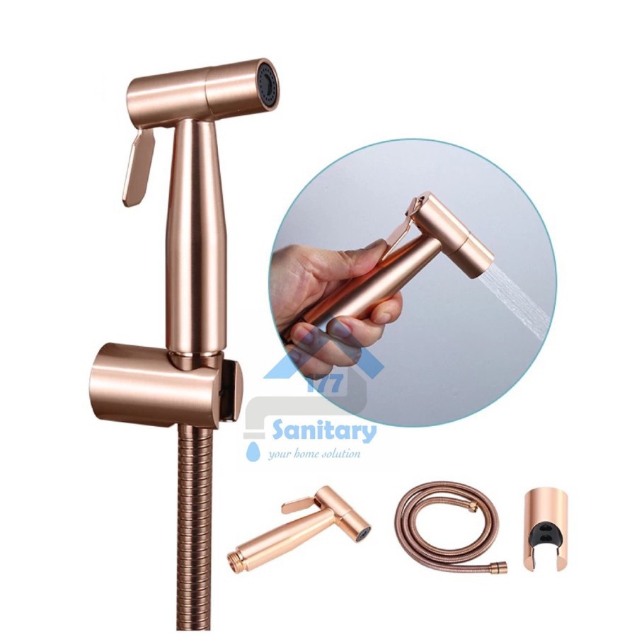 Jet Shower Stainless 304 RG21 Rose Gold - Set Shower Cebok JetShower Rose Gold Minimalis