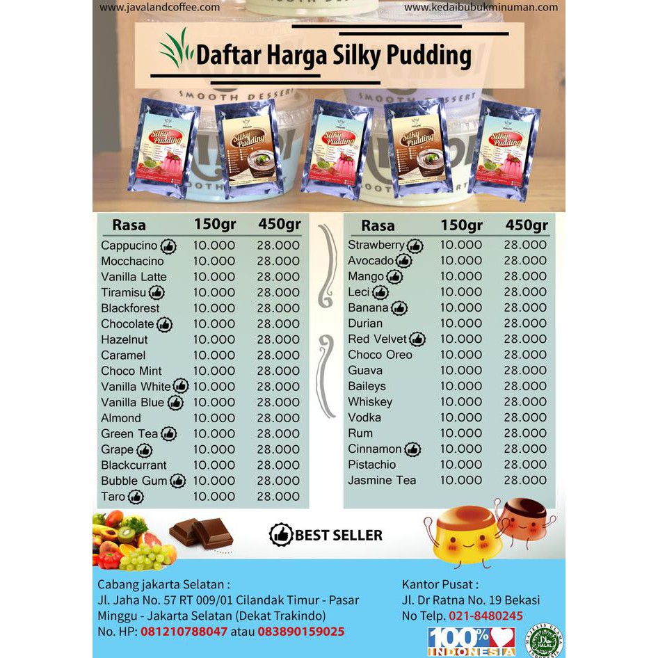 

A47Cslo Silky Pudding Cappucino/Puding Sutra/Susu/Jelly/Dessert 150Gr