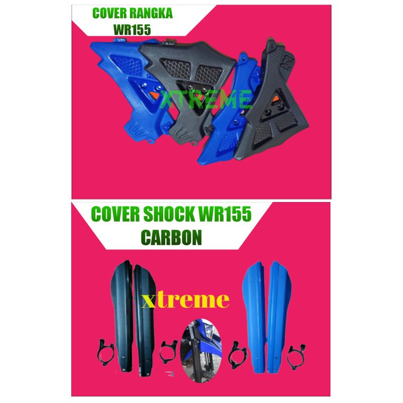 COVER RANGKA SHOCK WR155 CARBON