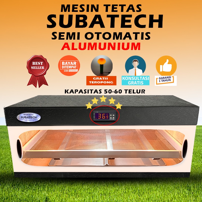 Mesin Tetas Telur Semi Otomatis Penetas Rak Geser SUBATECH MTSO60 RMT