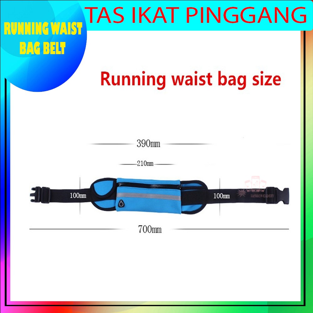 Tas Ikat Pinggang Lari Sepeda Olahraga Gym Running Waist Bag Belt 1 KANTONG TAS PINGGANG SPORT BELT