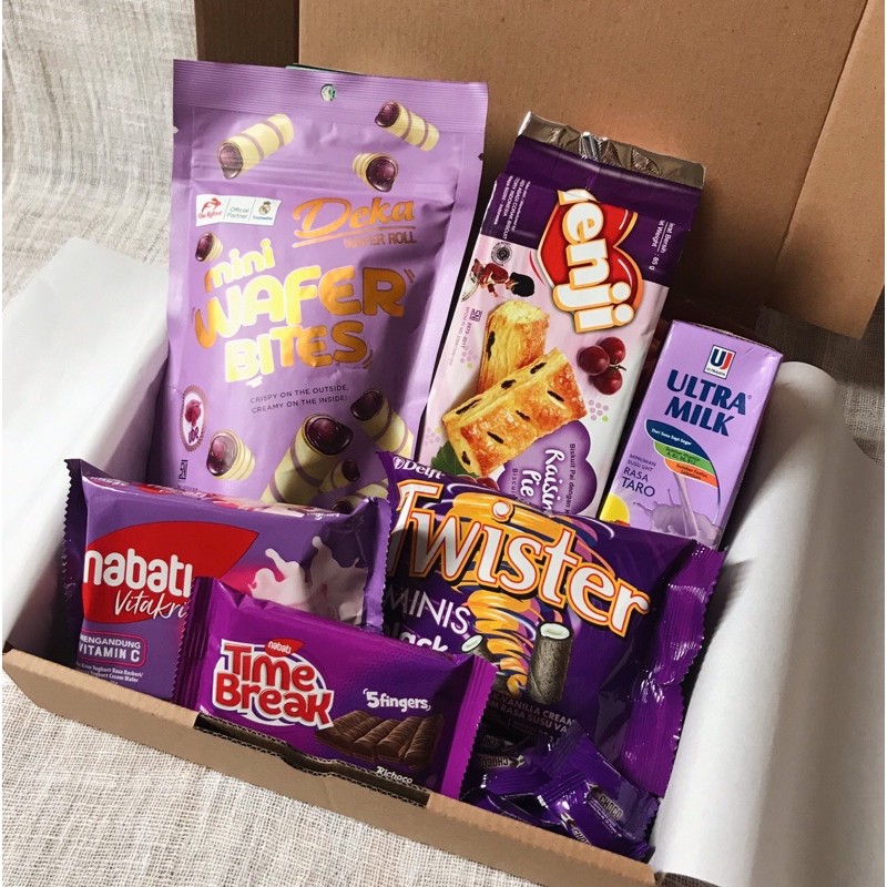 

[_DIKADOIN] Lilac Snack Box / Hampers Natal / Custom Gift Box / Anniversary