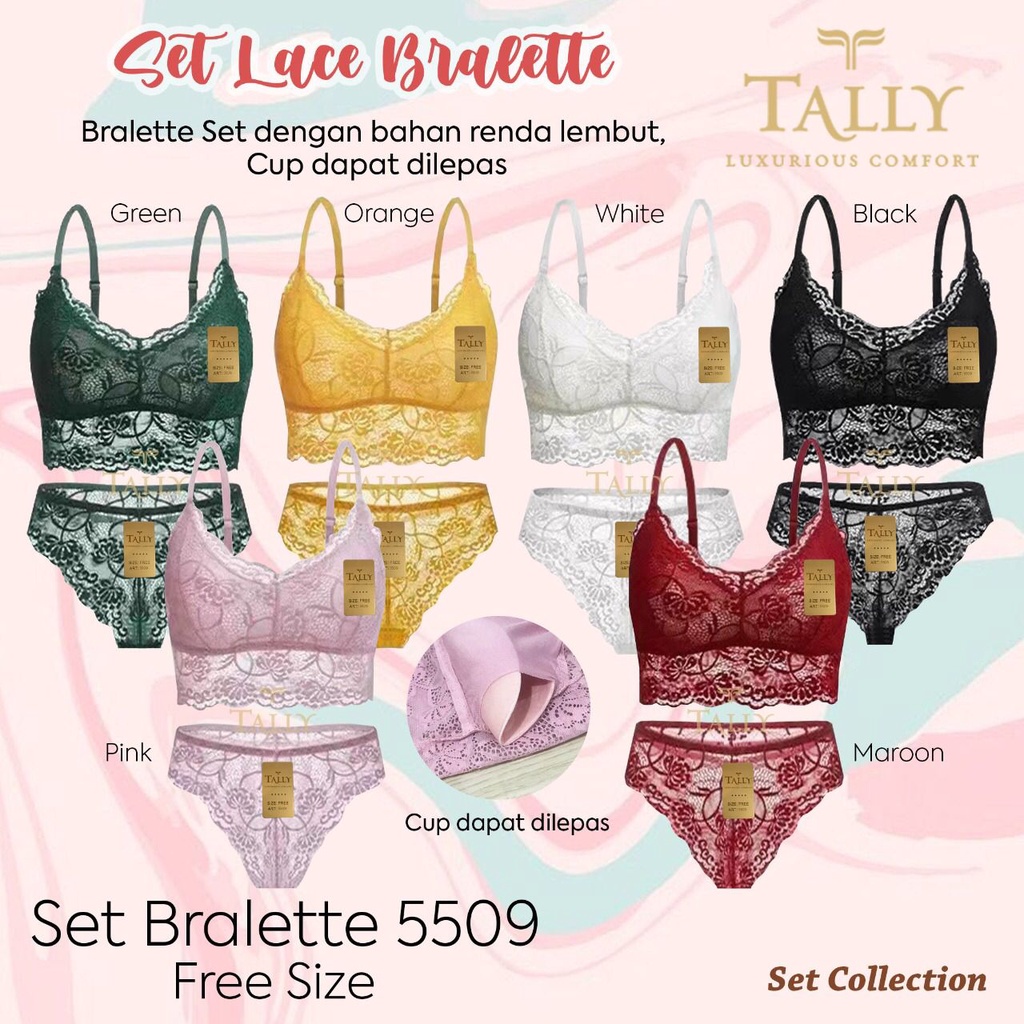 TALLY BRA BH SET KEMBEN BRALETTE RENDA 5509 | FREE SIZE