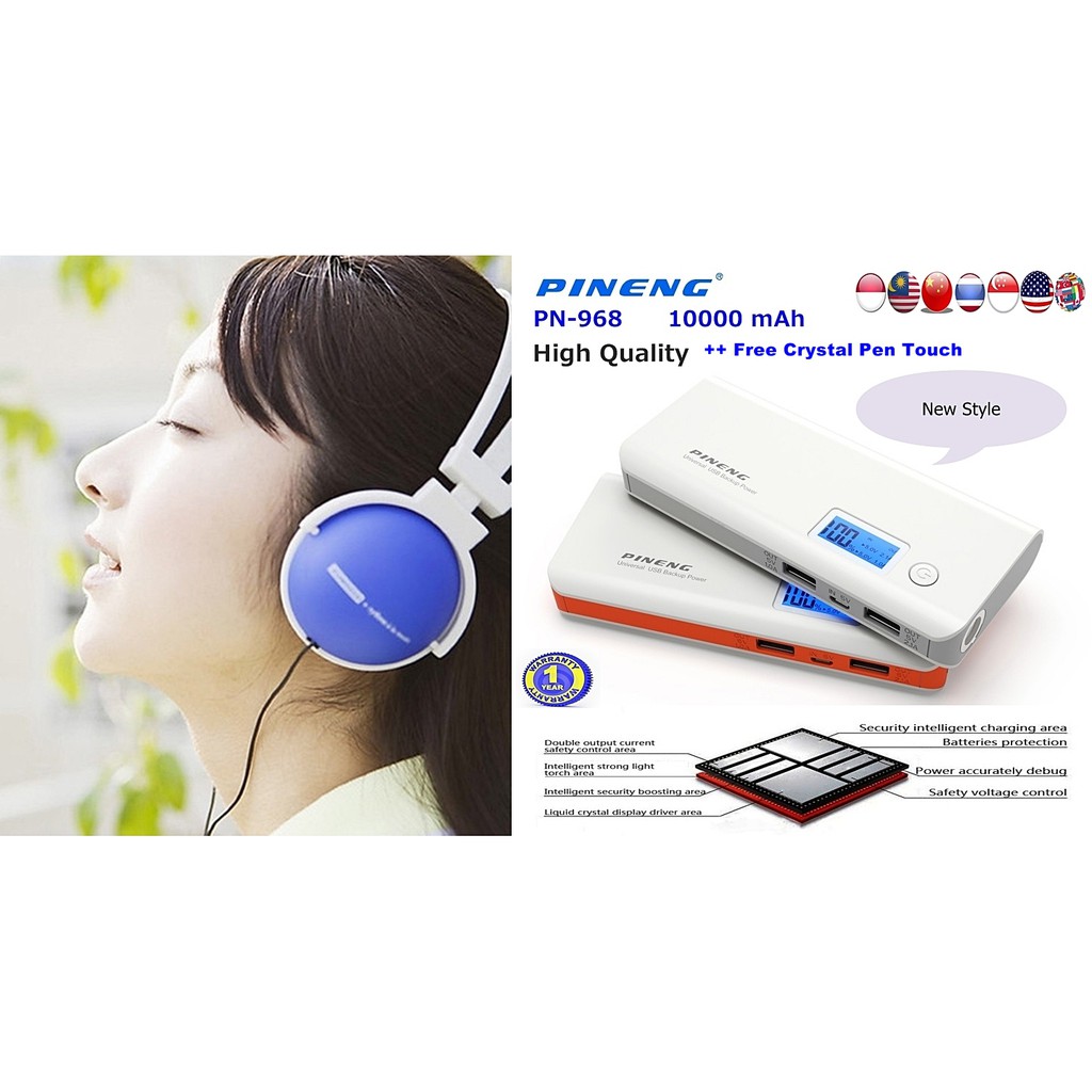 DISKON PINENG POWERBANK - PN968 - 10000 MAH - ORANGE TERKINI