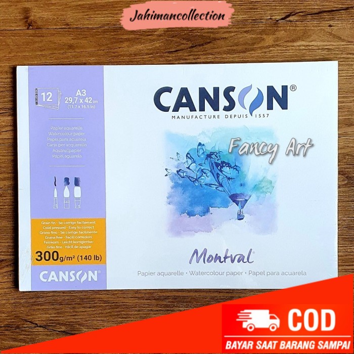 

✨ BISA COD ✨ Canson Montval A3 Watercolour paper - 300gsm 12sheets