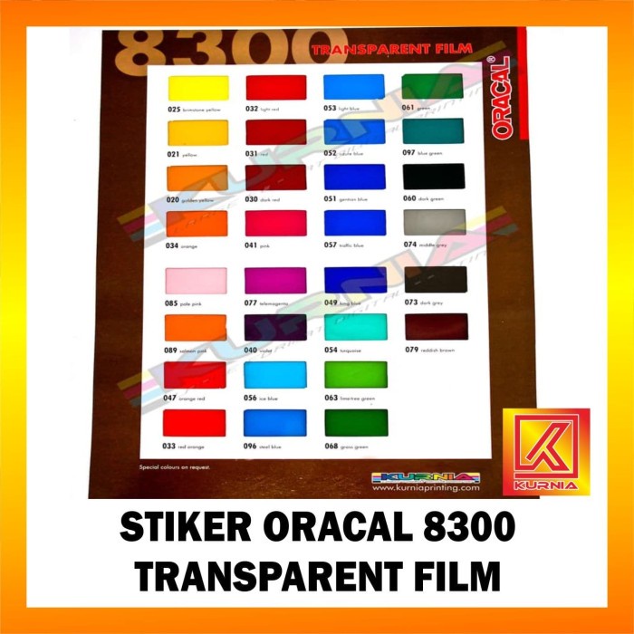 

Exclusive Stiker Oracal 8300 Transparent Film