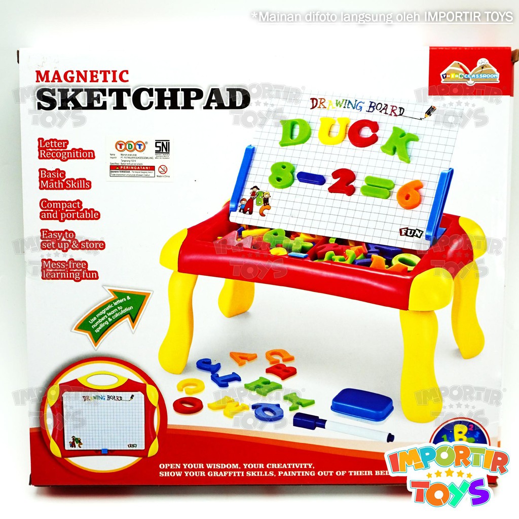 Mainan Edukasi Papan Tulis &quot;ALPHABET&quot; &quot;NUMBER&quot; + MAGNET &quot;ALPHABET&quot; SUPER TOYS (IMPORT QUALITY) Berku