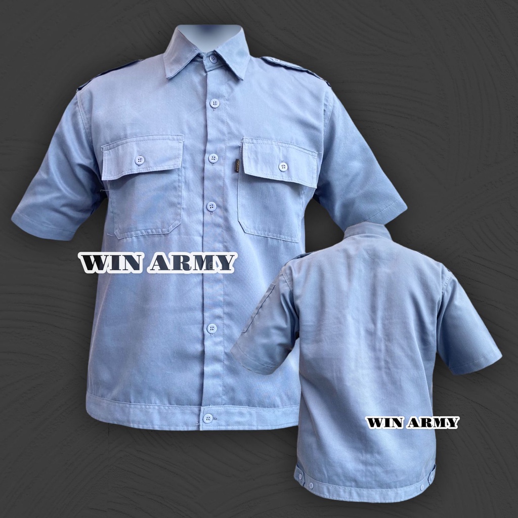 WIN Baju Kemeja Pria Kasual Polos Hitam Putih Lengan Panjang / hem baju pria / kemeja cowok Terbaru