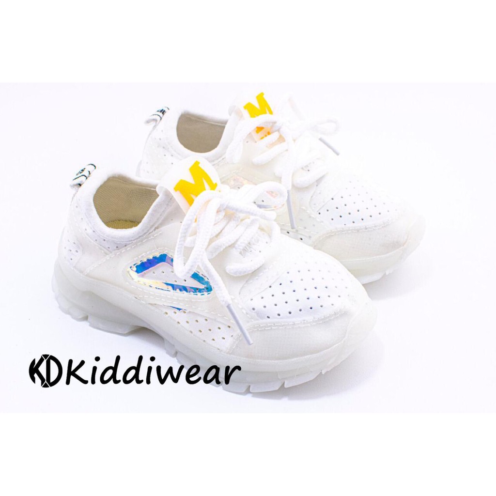 (Kiddiwear) (COD) ❤️Sepatu anak Led MBK26-Putih
