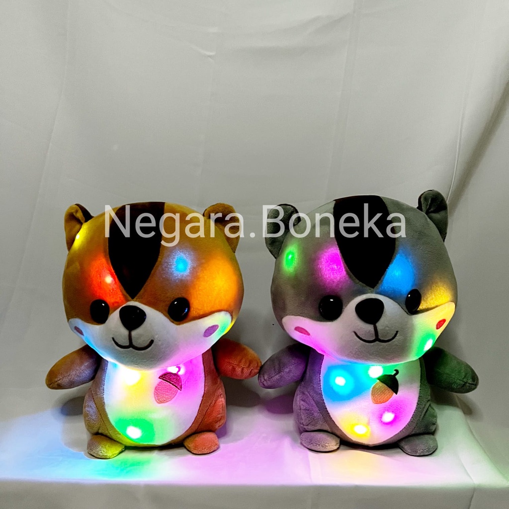 Boneka Tupai LED Lucu Hadiah Untuk Anak - Anak / Mainan Mewah Model Duduk