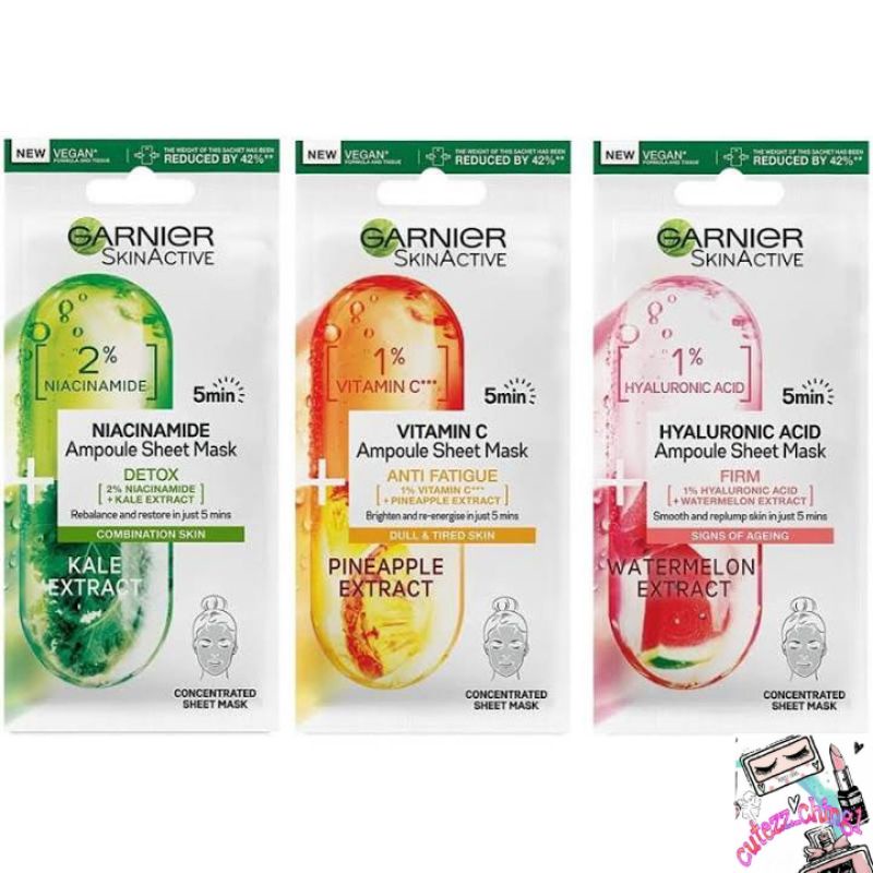 ☃️Cutezz_Ching1☃️Garnier Ampoule Mask (Sheet Mask) 15g