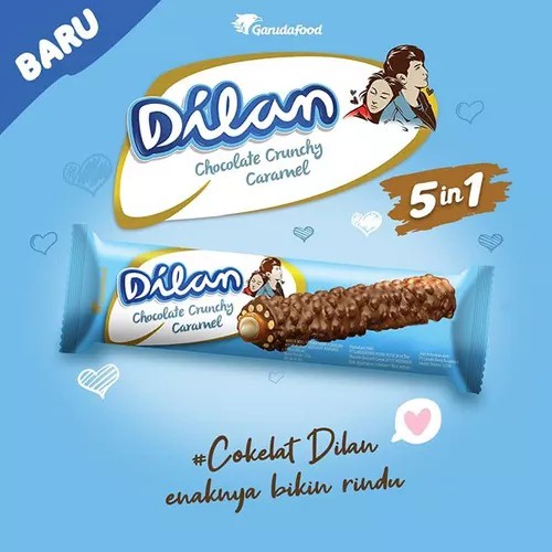 

Dilan chocolate crunchy caramel / krim vanila / wafer stick / crispy biscuits 5in1 - Netto 24 gram