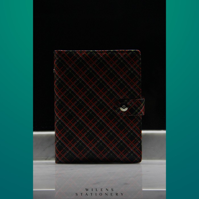 

[RESTOCK] AGENDA BINDER KULIT A5 / MOTIF KOTAK KOTAK / RING 20 / NOTEBOOK - Hitam