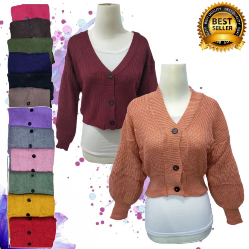 Terlaris CARDI CROP PENDEK / CARDIGAN CROP / CARDY CROP / CARDI RAJUT KNITE / CARDY RAJUT / BISA COD