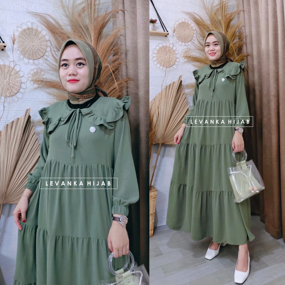 Midi Dress / LIVI Dress bahan Crinkle Airflow