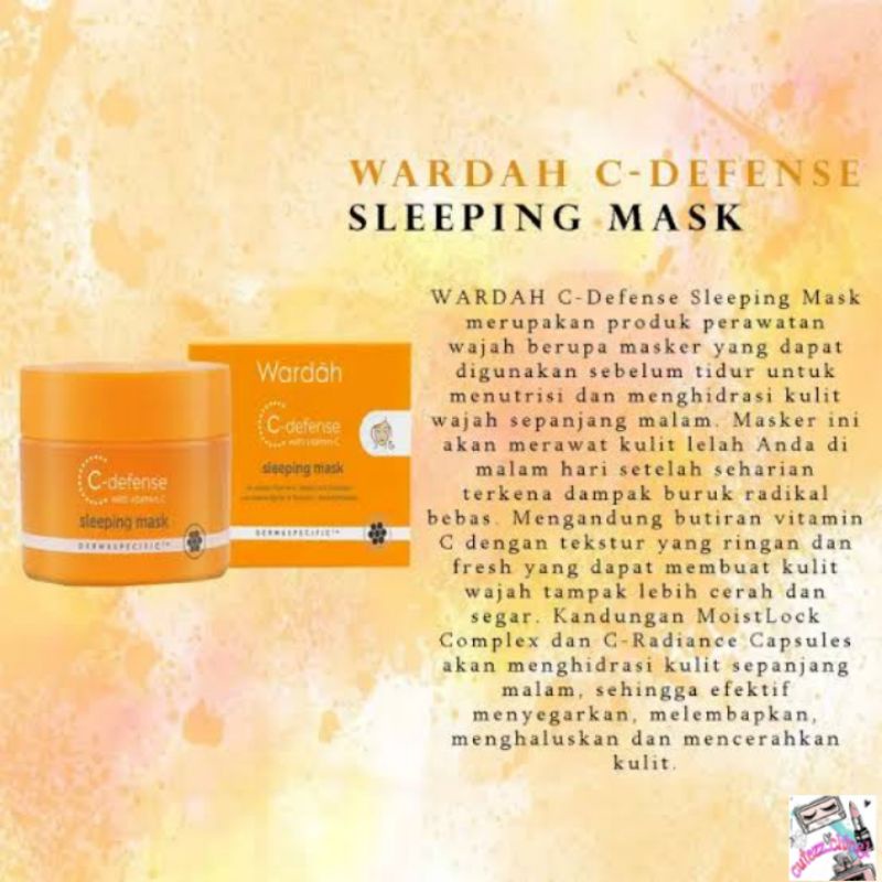 ☃Cutezz_Ching1☃Wardah C Defense Sleeping Mask 30g