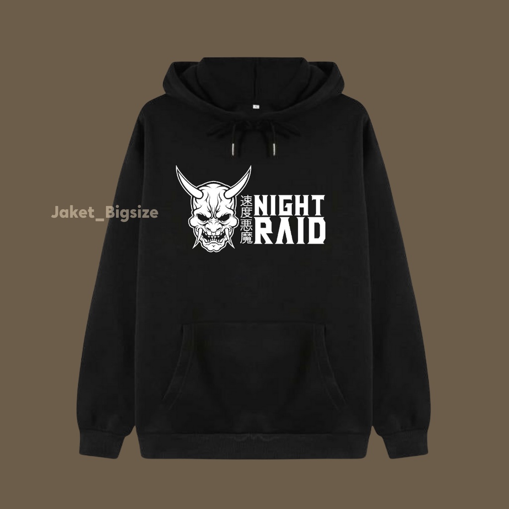 Hodie Hudi Hoodie Ziper Jacket Tengkorak Night Raid jumbo bigsize pria wanita ukuran m l xl xxl xxxl xxxxl xxxxxl