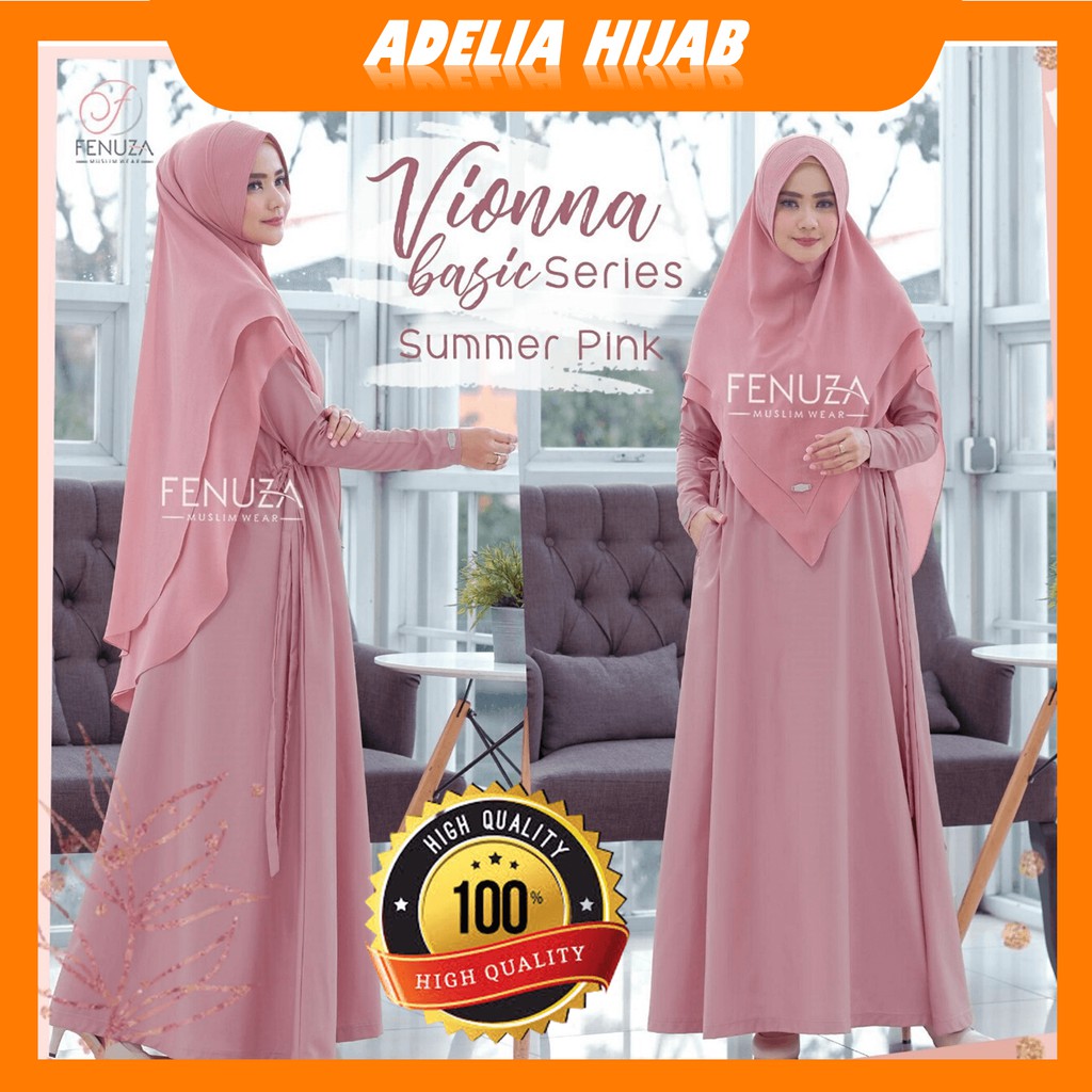 BEST SELLER FENUZA, Dress Muslim Murah Terbaru atau Baju Gamis Polos Wanita Dewasa Vionna Fenuza  Ba