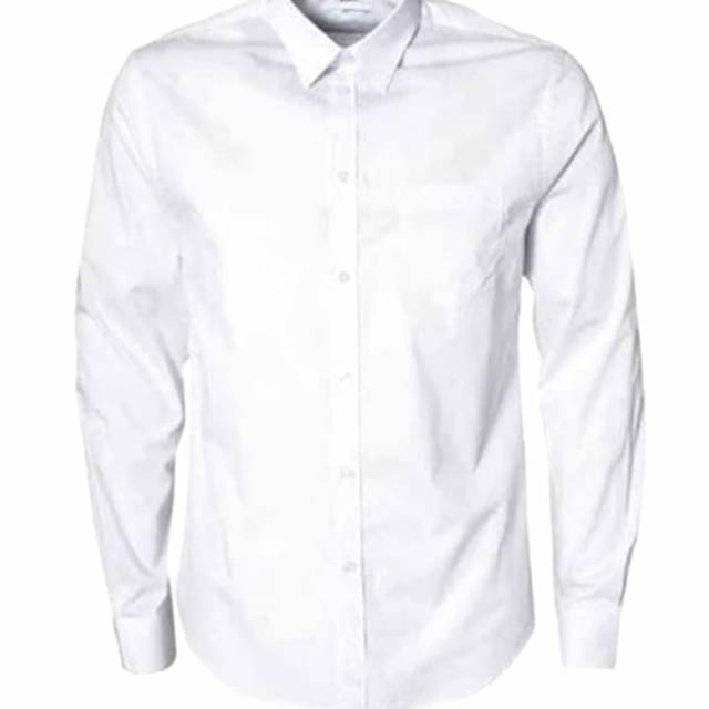 Kemeja Putih Lengan Panjang Polos Pria KERJAHARIAN Formal Kantoran Size S , M , L , XL