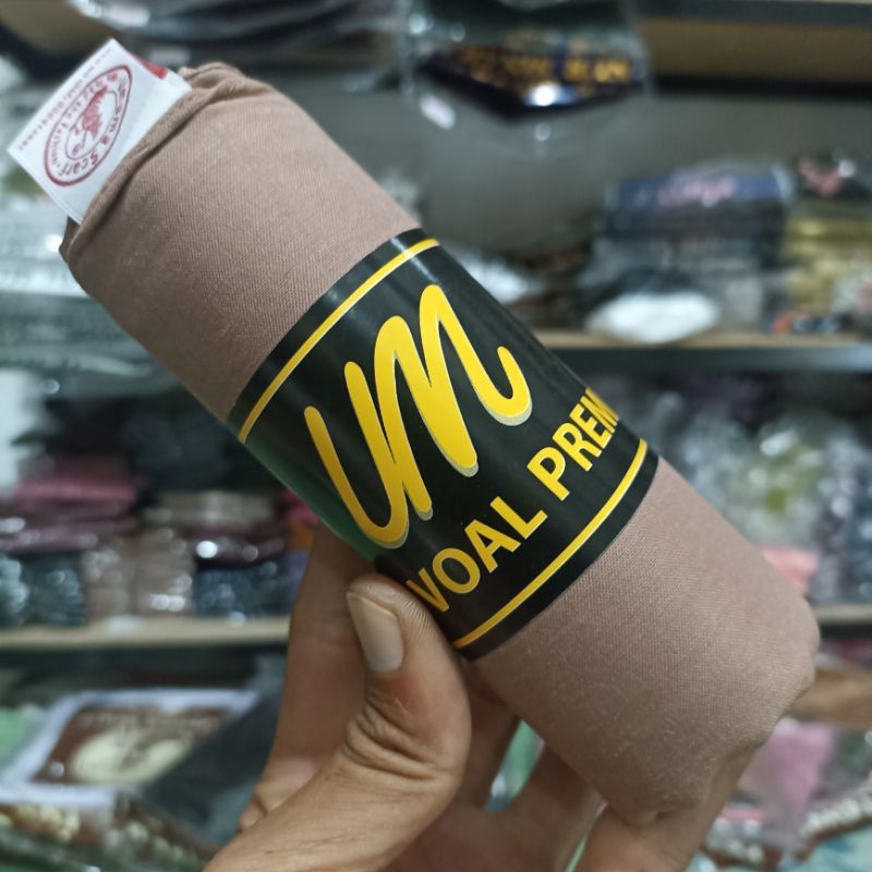 Jilbab UMAMA BASIC VOAL  Original Scarf Jilbab Hijab Kerudung sekolah segiempat seragam kerja polos-Basic Voal Latte
