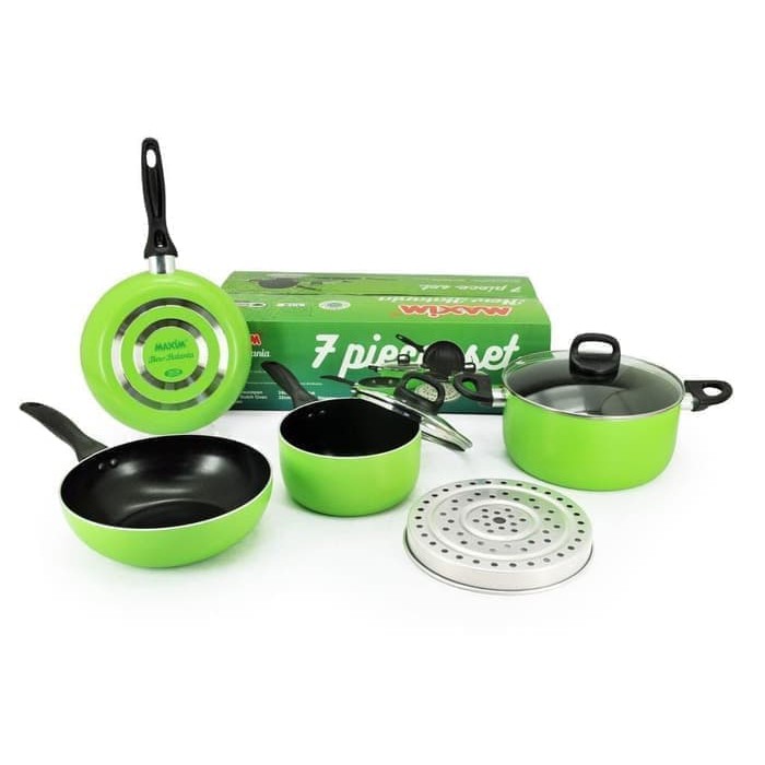 Panci Wajan Steamer Maxim New Halania 7 Piece Set / Cookware Set Maxim