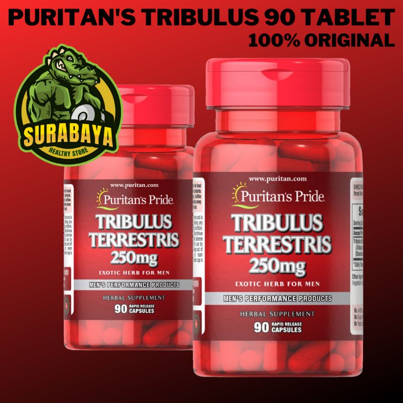 PURITANS PRIDE TRIBULUS TERRESTRIS 250 MG x 90 KAPSUL SUPLEMEN FITNESS PURITAN TESTOSTERON BOOSTER