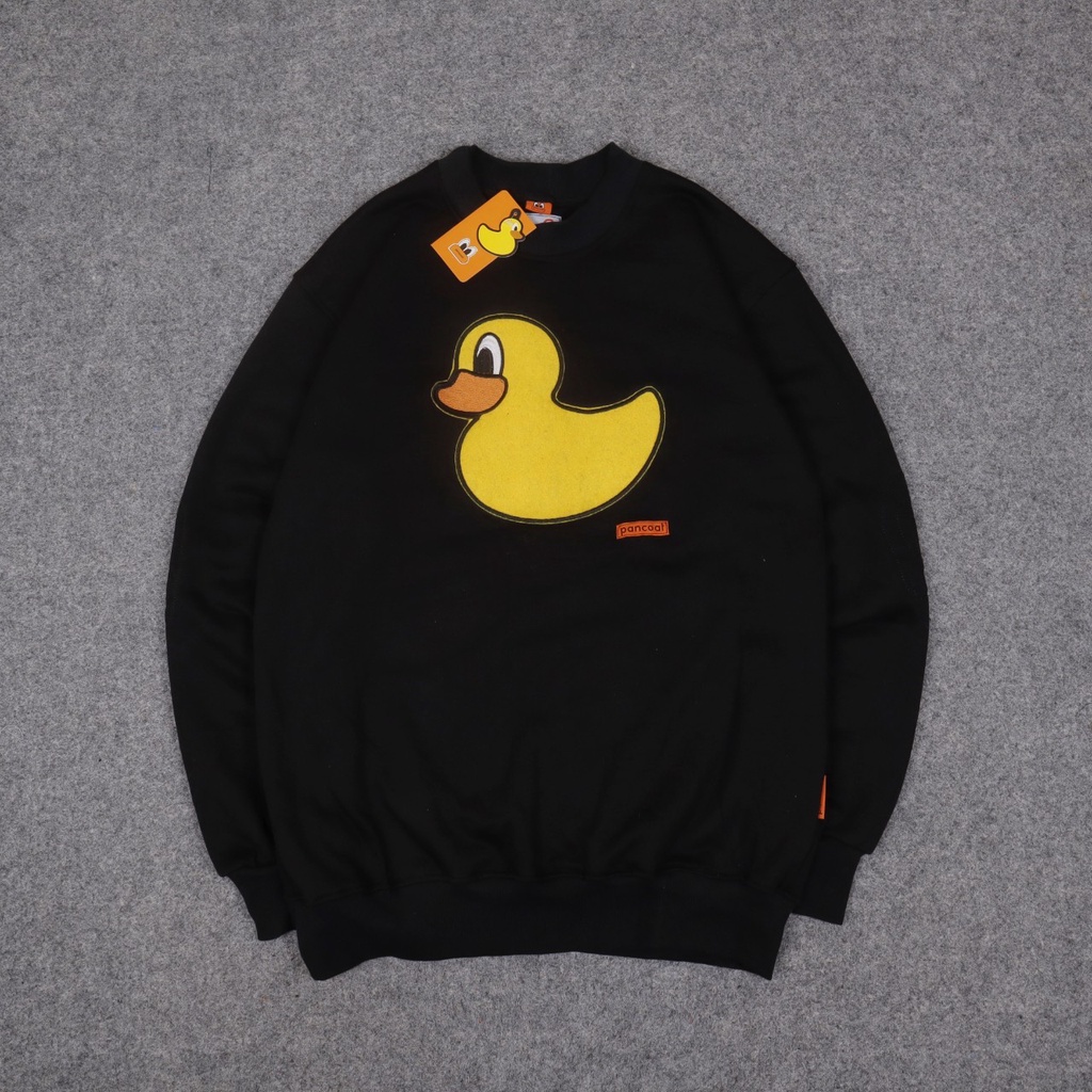 JAKET SWEATER CREWNECK PNCT YELLOW DUCK SIMPLE UNISEX GOOD QUALITY