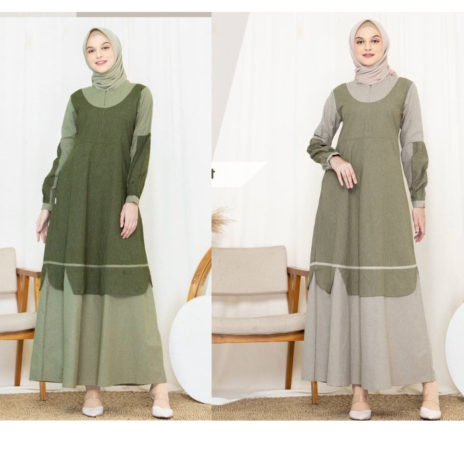 Rauna gamis dewasa terbaru 2022 fashions perempuan dewasa remaja cewe ibu simple dress muslimah baju