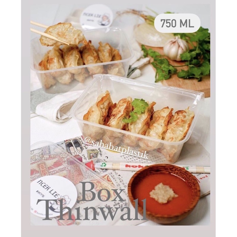 25 PCS THINWALL BOX 750 ml REC / TEMPAT KURMA / WADAH NASI KUNING
