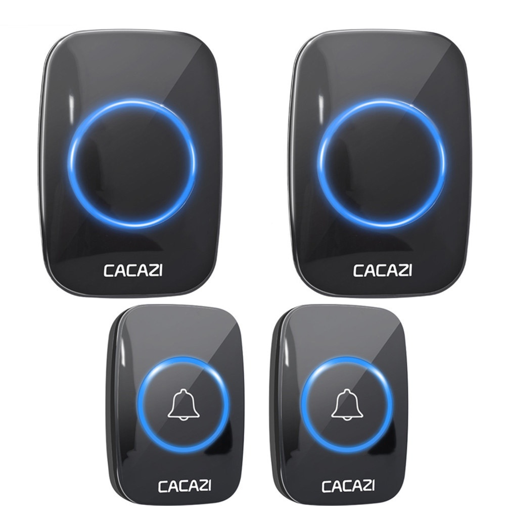 CACAZI Bel Pintu Wireless Doorbell Waterproof 2 Transmitter 2 Receiver