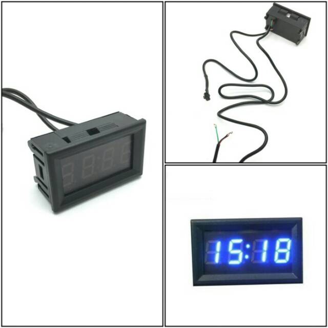 Jam Digital DC mini Clock Watch Motor &amp; Mobil Waterproof