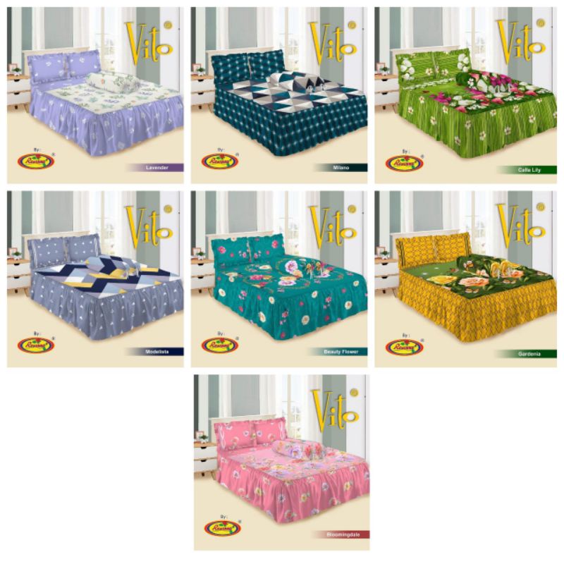 SPREI RUMBAI VITO UK 180X200 GARDENIA, CALA LILY, LAVENDER, BEAUTY FLOWER, BLOMINGDALE, MILANO, MODE