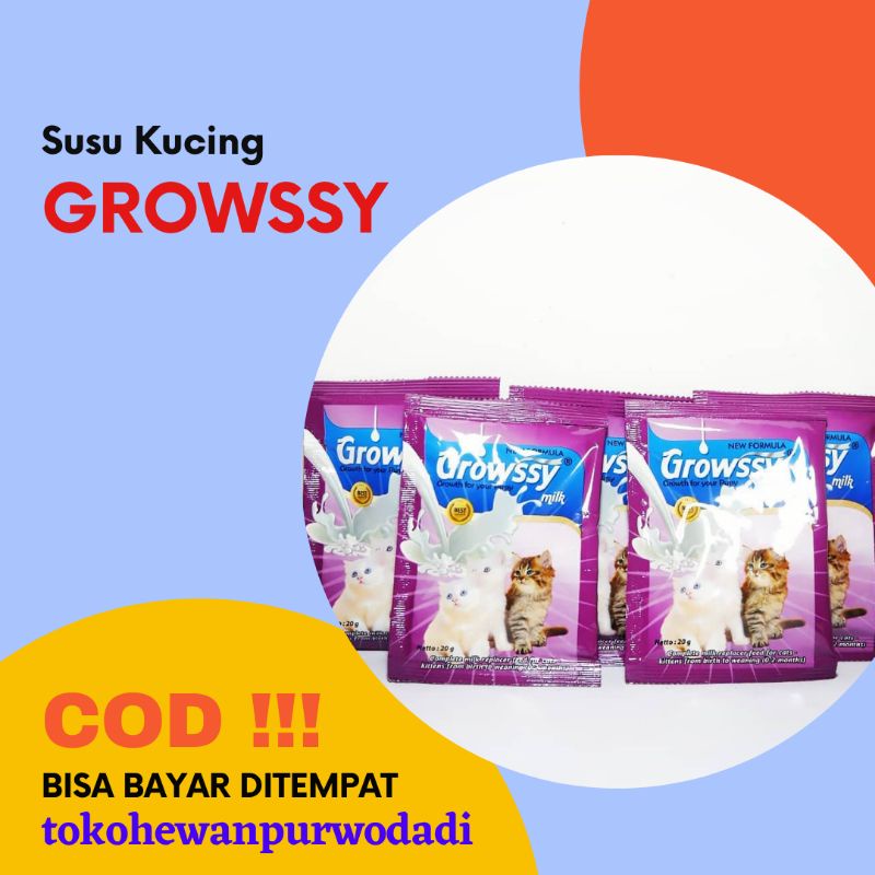 Susu Kucing Growssy / Susu Growssy kucing sachet / Growssy cat milk