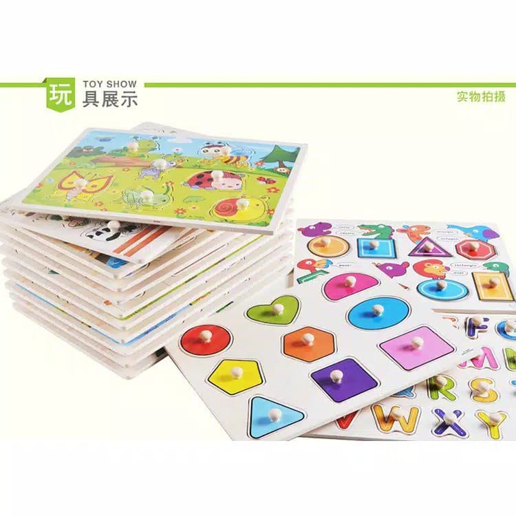 Wooden Knob Puzzle Edukasi Anak