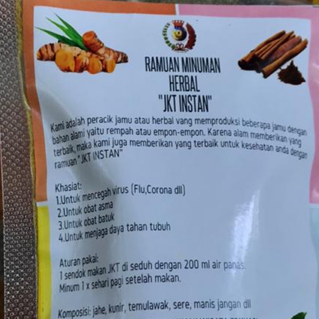 

JAMU, JAHE KUNYIT TEMULAWAK (JKT)