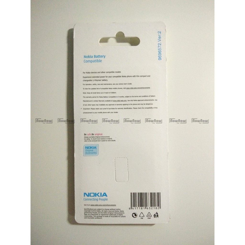 Baterai Nokia 600 C6 Lumia 620 BL-4J BL4J Original ORI OEM Batre Battery Batu Batrai