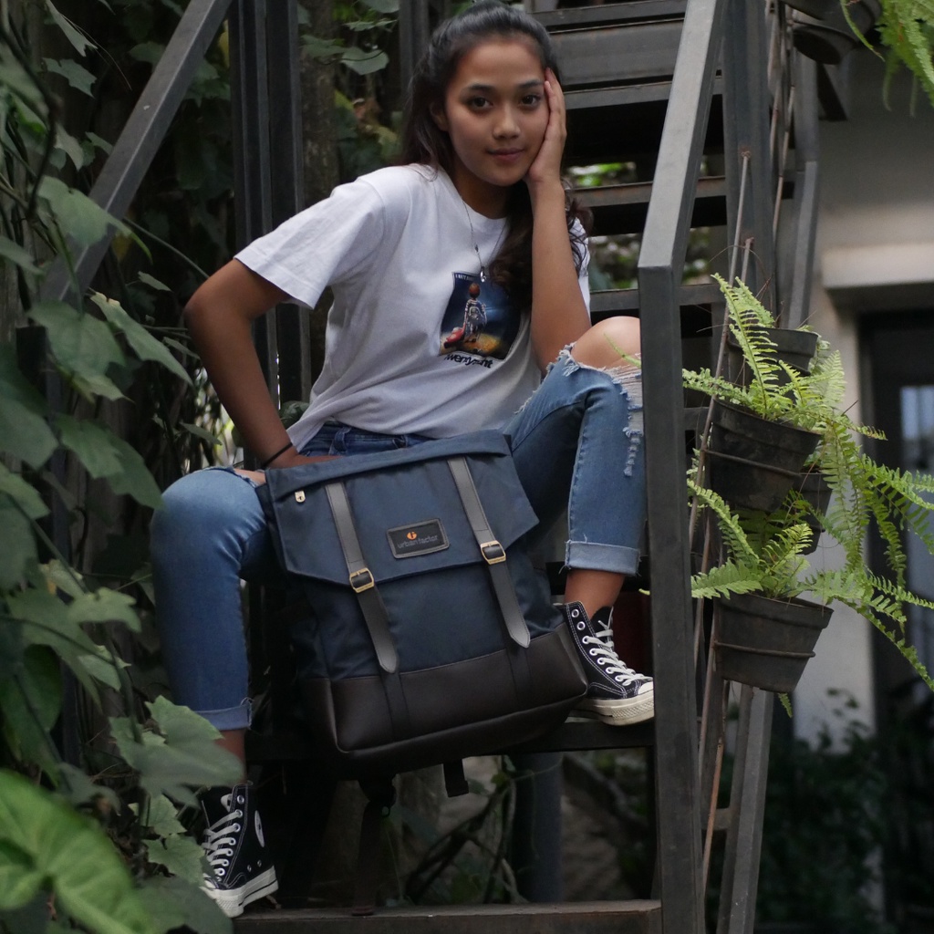 HIGHWAY NAVY |ManNeedMe x URBAN| Tas Ransel Punggung Pria Wanita Backpack ORIGINAL