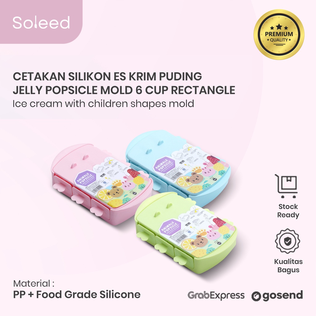 CETAKAN SILIKON ES KRIM PUDING JELLY ANIMAL POPISCLE MOLD 6 CUP