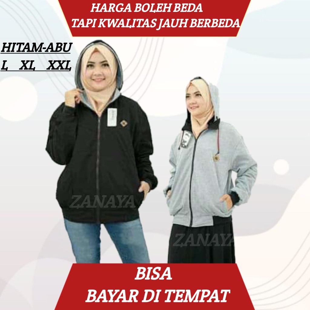 Jaket Bolak Balik Pria /Wanita Size L XL XXL | BISA COD