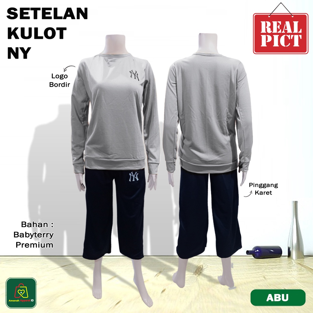 Baju Setelan Wanita KULOT NY Pakaian Perempuan Trendi Kekinian Size XL / 28453